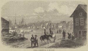 Straße in Helsingfors, an der Ostsee (Stich) von English School