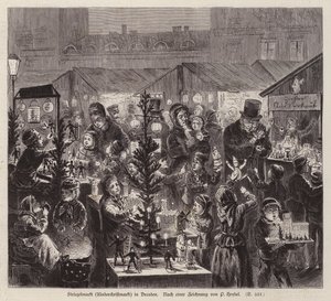 Striezelmarkt Weihnachtsmarkt, Dresden, Deutschland von English School