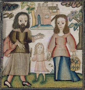 Stumpwork-Kästchen, englisch, um 1660