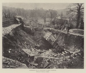 Absenkung des St. Catherine-Tunnels, Guildford (Gravur)