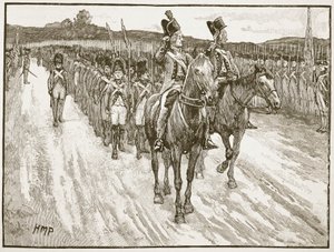 Kapitulation von Lord Cornwallis, York Town, 1781, Illustration aus Cassells Illustrierter Geschichte Englands von English School