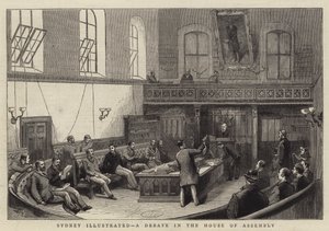 Sydney illustriert, eine Debatte im Abgeordnetenhaus