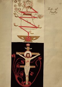 Symbolische Entwürfe auf dem Deckel des Pastos im Gewölbe der Adepten, ca. 1895 von English School