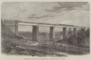 Tarradale Viadukt, auf der Melbourne und Sandhurst Eisenbahn, Australien (Gravur)