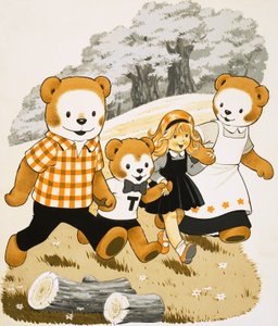 Teddybären mit kleinem Mädchen