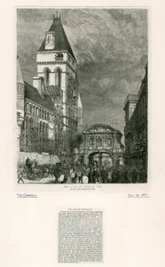 Temple Bar, London. Abriss, 1877 von English School
