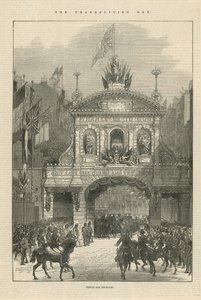 Temple Bar geschmückt am Danktag von English School