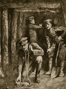 Spannender Moment bei Minenoperationen im Schützengraben, 1914-19