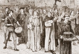 Tetzels Prozession, Illustration aus Die Geschichte des Protestantismus von James Aitken Wylie, veröffentlicht 1878 von English School