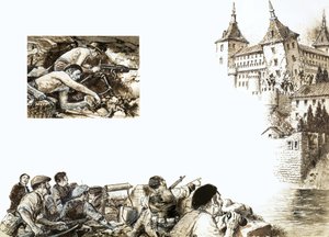 Der nordöstliche Turm des Alcázars fällt von English School