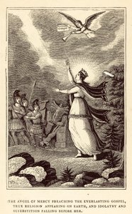 Der Engel der Barmherzigkeit predigt das ewige Evangelium, die wahre Religion erscheint auf Erden von English School