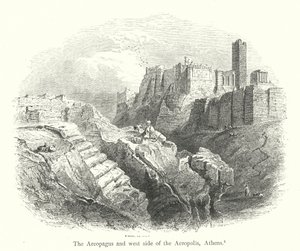 Der Areopag und die Westseite der Akropolis, Athen