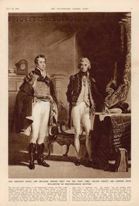 Das Heer und die Marine: Ein Interview zwischen Arthur Wellesley (1769-1852) Herzog von Wellington und Lord Horatio Nelson (1758-1805) aus The London Illustrated News, 12. Juli 1941