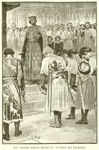 Die Barone fordern Heinrich III. auf, seine Versprechen zu halten