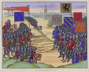 Die Schlacht von Rosebecque (farbige Gravur) von English School