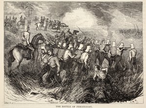 Die Schlacht von Ferozeshah, Illustration aus Cassells Illustrierter Geschichte Englands von English School