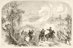 Die Schlacht von Gettysburg (Lithographie) von English School