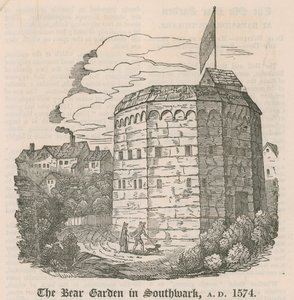 Der Bear Garden in Southwark, London, 1574 n. Chr. von English School