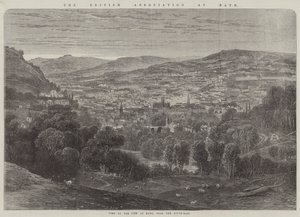 Die British Association in Bath, Blick auf die Stadt Bath vom Südosten (Stich) von English School