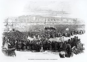 Das Chartistentreffen auf Kennington Common, April 1848 von English School