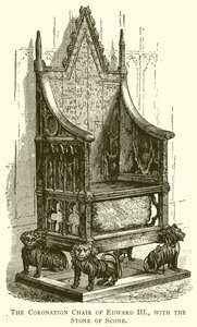 Der Krönungsstuhl von Edward III. mit dem Stein von Scone