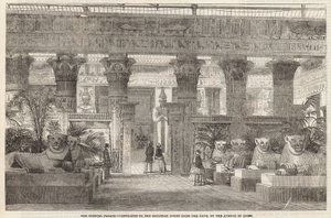 Der Crystal Palace: Eingang zum ägyptischen Hof von der Halle durch die Löwenallee von English School