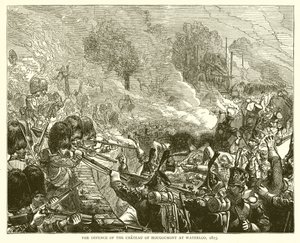 Verteidigung des Schlosses von Hougoumont bei Waterloo, 1815 von English School