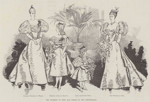 Die Herzogin von Fife und drei der Brautjungfern (Gravur)