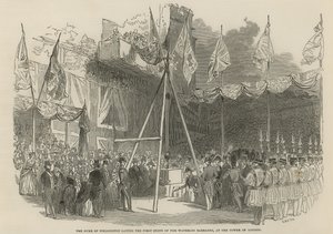 Der Herzog von Wellington legt den Grundstein der Waterloo-Kaserne