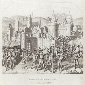 Der Earl of Hainaut nimmt und zerstört Aubenton von English School