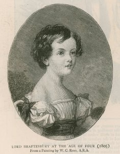 Der Earl of Shaftesbury; Lord Shaftesbury im Alter von vier Jahren, gemalt von W. C. Ross im Jahr 1805 von English School