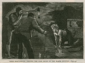 Der Earl of Shaftesbury; Besuch der Kohleminen des Black Country, 1840-41; aus The Graphic, 10. Oktober 1885 von English School