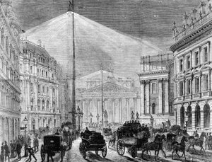 Das elektrische Licht im Mansion House, aus The Illustrated London News 1881