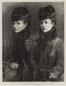 Die Kaiserin von Russland und ihre Schwester, die Prinzessin von Wales (Gravur) von English School