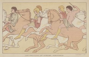 Das Fest der Athene, Reiter (Farblithografie) von English School