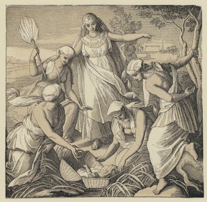 Das Auffinden von Moses (Gravur) von English School