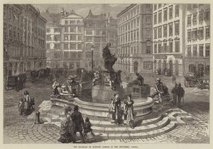 Der Brunnen von Raphael Donner auf dem Neumarkt, Wien
