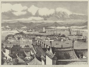 Der Französisch-Chinesische Krieg, Blick auf die Stadt Foochow vom Britischen Konsulat (Stich)