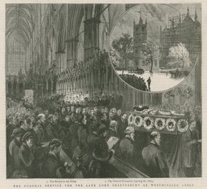Der Trauergottesdienst für den verstorbenen Lord Shaftesbury in Westminster von English School