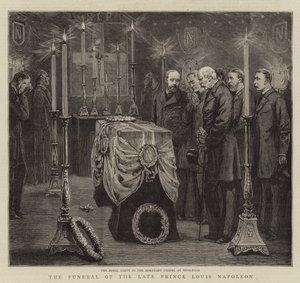 Die Beerdigung des verstorbenen Prinzen Louis Napoleon (Gravur)