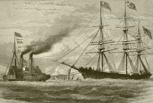 Die George Griswold fährt in die Mersey ein von English School
