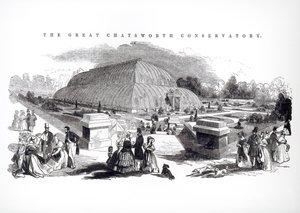 Das Große Konservatorium in Chatsworth, 1844 von English School