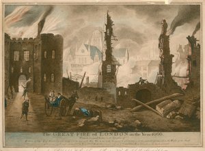 Der Große Brand von London im Jahr 1666 von English School