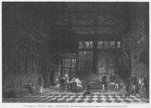 Die Große Halle, Speke Hall, Lancashire (Lithografie)