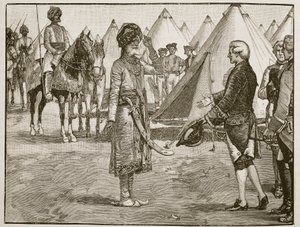Der Große Mogul betritt das englische Lager, 1765, Illustration aus Cassells Illustrierter Geschichte Englands