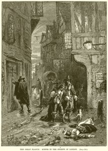 Die Große Pest: Szenen auf den Straßen von London von English School