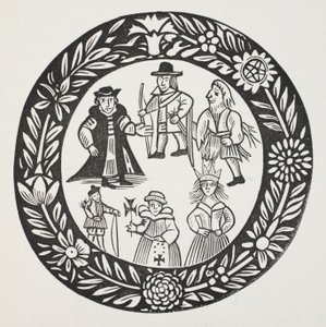 Die Geschichte von Adam Bell, Clim of the Clough und William of Cloudeslie, Illustration aus Chap-books des achtzehnten Jahrhunderts von John Ashton, veröffentlicht 1882 von English School