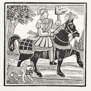 Die Geschichte von Guy, Earl of Warwick, Illustration aus Chap-books des achtzehnten Jahrhunderts von John Ashton, veröffentlicht 1882