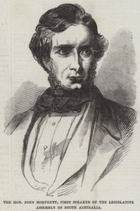 Der Ehrenwerte John Morphett, erster Sprecher der gesetzgebenden Versammlung von Südaustralien (Stich)