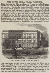 Das Hotel de la Ville, Florenz (Stich) von English School